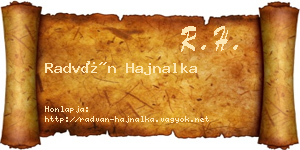 Radván Hajnalka névjegykártya