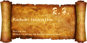 Radván Hajnalka névjegykártya